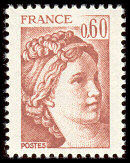 Image du timbre Sabine 0 F 60 brun clair