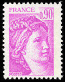 Image du timbre Sabine 0 F 90 lilas-rose