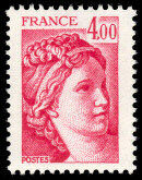 Image du timbre Sabine 4 F carmin