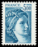 Image du timbre Sabine 5 F bleu