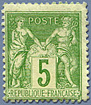 Image du timbre Groupe «Paix et Commerce»Type Sage 5c vert-jaune