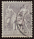 Image du timbre Groupe «Paix et Commerce»Type Sage 15c gris-acier sur gris pâle