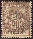 Image du timbre Groupe «Paix et Commerce»Type Sage 20c brun sur chamois