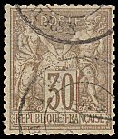 Image du timbre Groupe «Paix et Commerce»Type Sage 30c bistre  sur bistre-clair