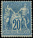 Image du timbre Groupe «Paix et Commerce»-Type Sage 20c bleu