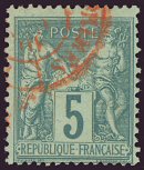 Image du timbre Groupe «Paix et Commerce»Sage 5c vert Type II