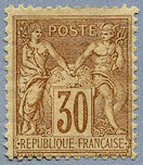 Image du timbre Groupe «Paix et Commerce»Type Sage 30c brun-jaune type 2