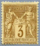 Image du timbre Groupe «Paix et Commerce»Type Sage 3c bistre sur jaune