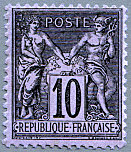 Image du timbre Groupe «Paix et Commerce»Type Sage 10c noir sur lilas