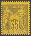 Image du timbre Groupe «Paix et Commerce»Type Sage 35c violet-noir sur jaune