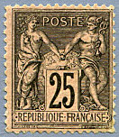 Image du timbre Groupe «Paix et Commerce»Type Sage 25c noir sur rose
