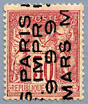 Image du timbre Groupe «Paix et Commerce» préoblitéré-Type Sage 50c rose