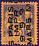 Image du timbre Groupe «Paix et Commerce» préoblitéré-Type Sage 75c violet sur orange