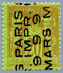 Image du timbre Groupe «Paix et Commerce» préoblitéré-Type Sage 20c brique sur vert