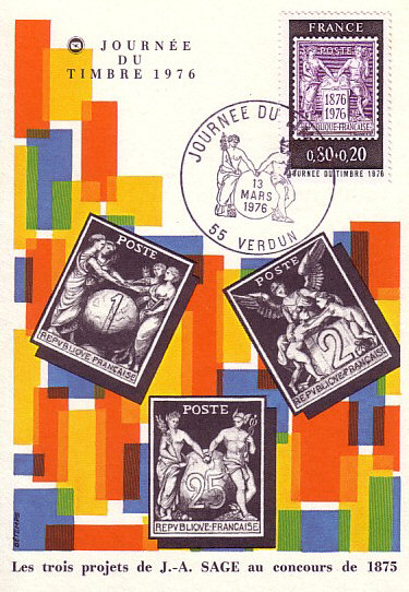 Journée du timbre 1976 : les 3 projets de J.A. Sage