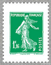 Image du timbre Semeuse camée à 1€16 pour lettre verte