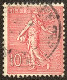 Image du timbre Semeuse lignée 10c rose 