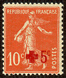 Image du timbre Semeuse camée 10c surchargée 