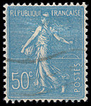 Image du timbre Semeuse lignée 50c bleu 
