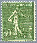 Image du timbre Semeuse lignée 2ème série 50c olive