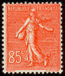 Image du timbre Semeuse lignée 2ème série 85c rouge