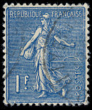 Image du timbre Semeuse lignée 2ème série 1F bleu