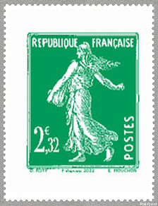 Image du timbre Semeuse camée à 2,32 € pour lettre verte