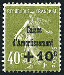 Image du timbre Semeuse 40 c + 10 c olive