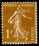 Image du timbre Semeuse fond plein  sans sol  inscriptions grasses1c bistre-brun