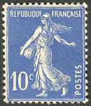 Image du timbre Semeuse fond plein sans sol inscriptions grasses-10c outremer