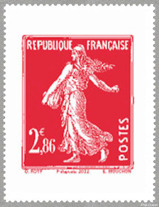Image du timbre Seumeuse camée à 2€86 pour lettre prioritaire