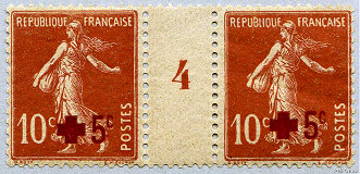 Image du timbre Semeuse camée 10c surchargée-Millésime 4