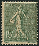 Image du timbre Semeuse lignée 15c vert-gris