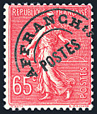 Image du timbre Semeuse lignée 65 c rose préoblitéré