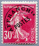 Image du timbre Semeuse 30c rose foncé fond plein sans sol préoblitéré