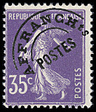 Image du timbre Semeuse 35c violet fond plein sans sol préoblitéré