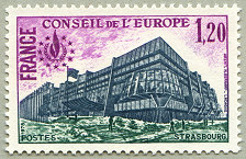 Image du timbre Le bâtiment du Conseil à Strasbourg - 1,20 F