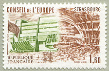 Image du timbre Le bâtiment du Conseil à Strasbourg - 1,60 F
