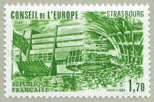 Image du timbre Le bâtiment du Conseil - Strasbourg - 1,40 F