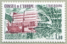 Image du timbre Le bâtiment du Conseil à Strasbourg - 1,80 F