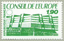 Image du timbre Le bâtiment du Conseil à Strasbourg - 1,90 F
