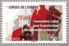 Image du timbre Convention-cadre pour la protection des minorités nationales 20 ans