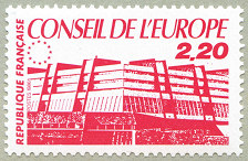 Image du timbre Le bâtiment du Conseil à Strasbourg - 2,20 F