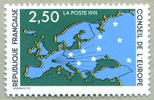 Image du timbre Carte de l'Europe - 2,50 F