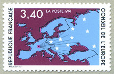 Image du timbre Carte de l'Europe - 3,40 F