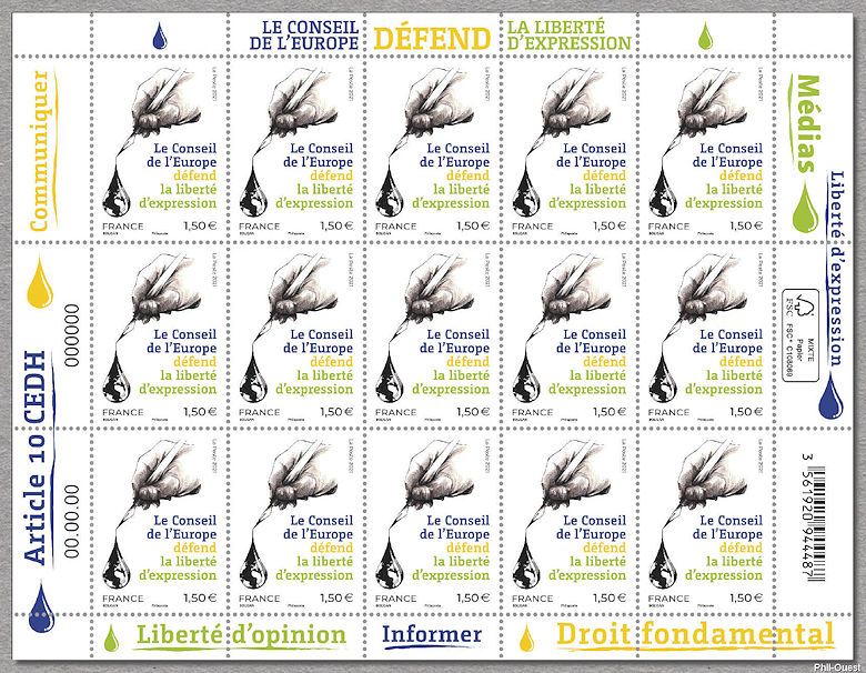 Image du timbre Le Conseil de l'Europe défend la liberté d'expression