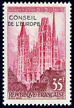 Image du timbre Cathédrale de Rouen-surchargé Conseil de l'Europe