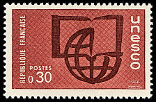 Image du timbre Campagne d'alphabétisation-0,30 F rouge-brique et brun-rouge