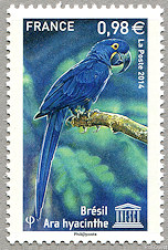 Image du timbre Brésil - Ara hyacinthe