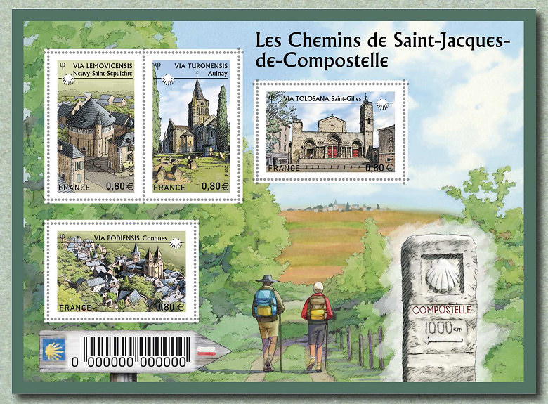 Image du timbre Les chemins de Saint-Jacques-de-Compostelle